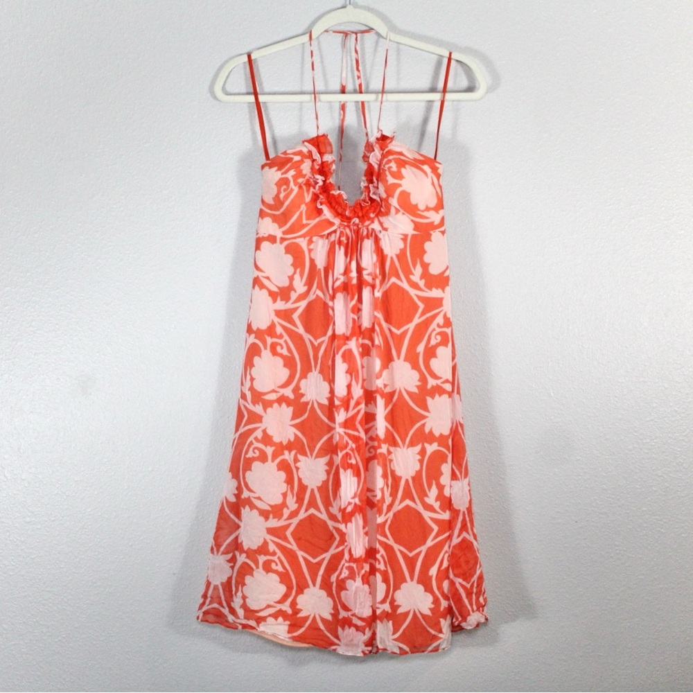 Milly of New York Orange and White Floral Sundress